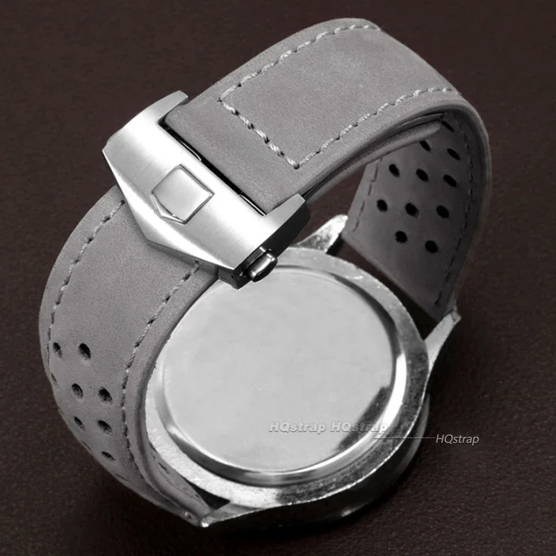 Elegant Frosted Cowhide Leather Wristband - Universal 20/22mm Watch Strap Accessory
