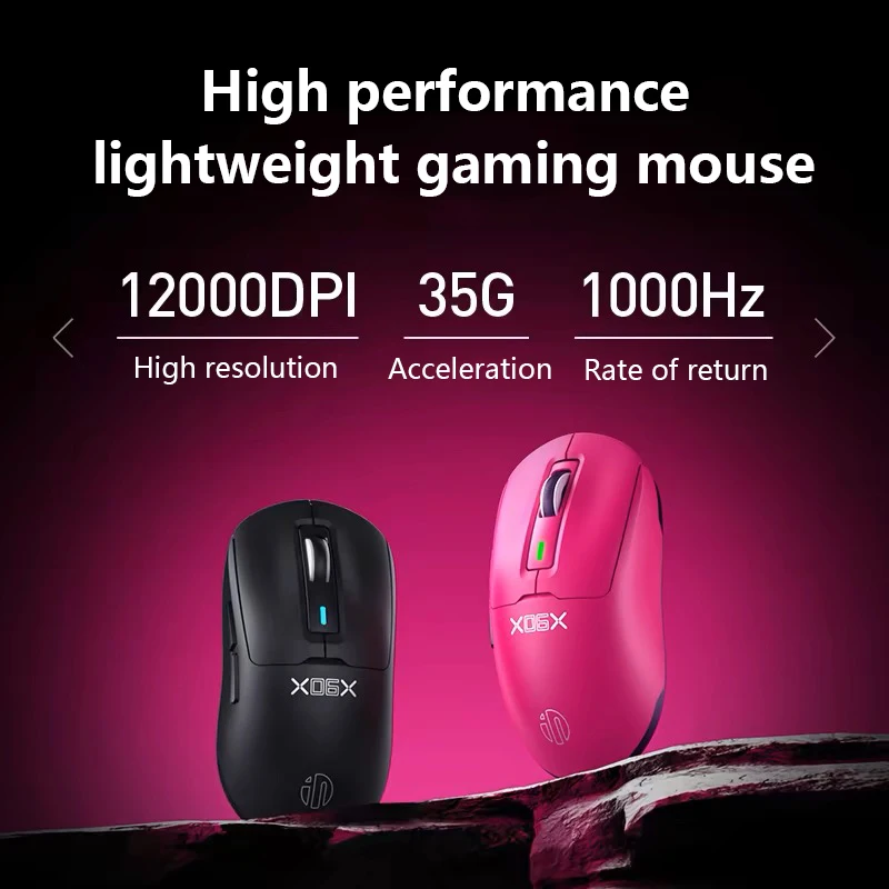 Inphic IN6 SE PAW3311 Lightweight 1K Wireless Gaming Mouse Ergonomic Wired/Wireless/Bluetooth Mouse for Desktop Laptop Computer