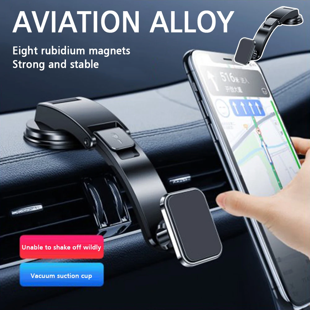 

New Magnetic Car Phone Holder 360 Rotation Foldable Phone Bracket for Iphone 14 13 12 Pro Max Samsung Xiaomi Suporte Celular