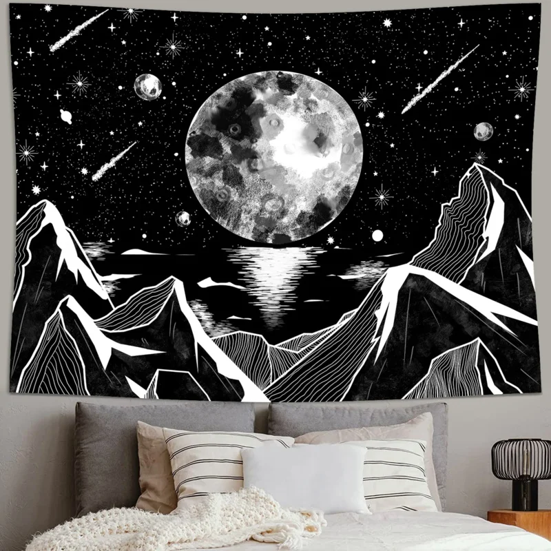 

1Pc Sun And Moon Tapestry Polyester Wall Hanging Tapestry Home Decoration Fabric Banner Wall Cloth For Bedroom Dorm Living Room