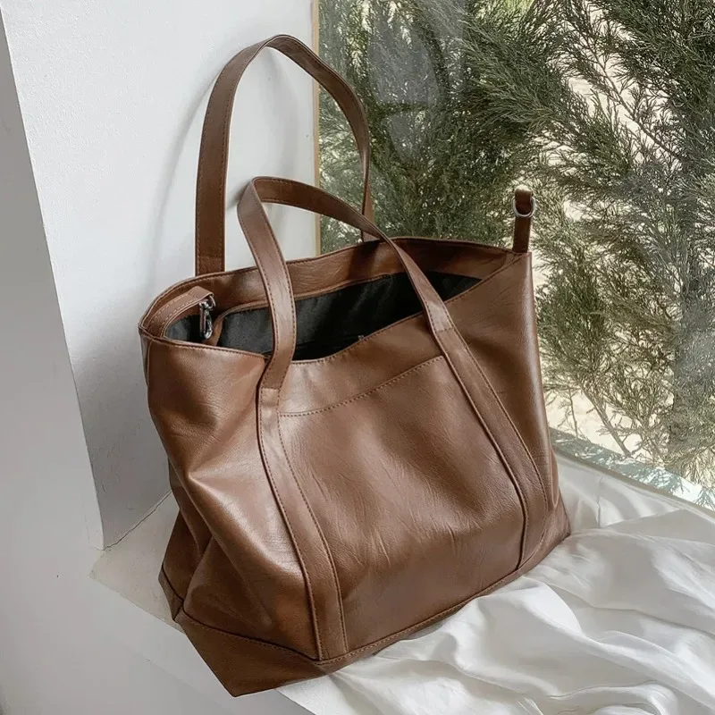 

Модная вместительная сумка для поездок, новая женская сумка, популярная универсальная сумка-тоут через плечо из искусственной кожи для студентов колледжа