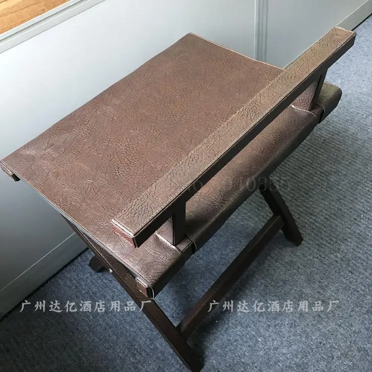 Room set leather luggage rack hotel suite leather racks bedroom folding floor home storage rack vertical