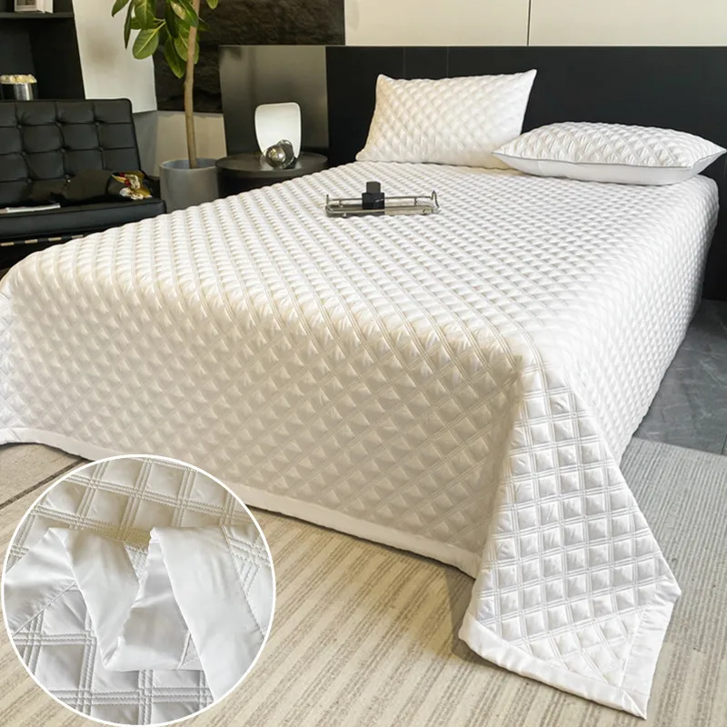 1 Stuk Witte Sprei Op Het Bed.,, 침, 150X230 Gewatteerd Laken Eenvoudige Stijl Beddeken Queen Size Colchas (Kussensloop Moet Worden Besteld)