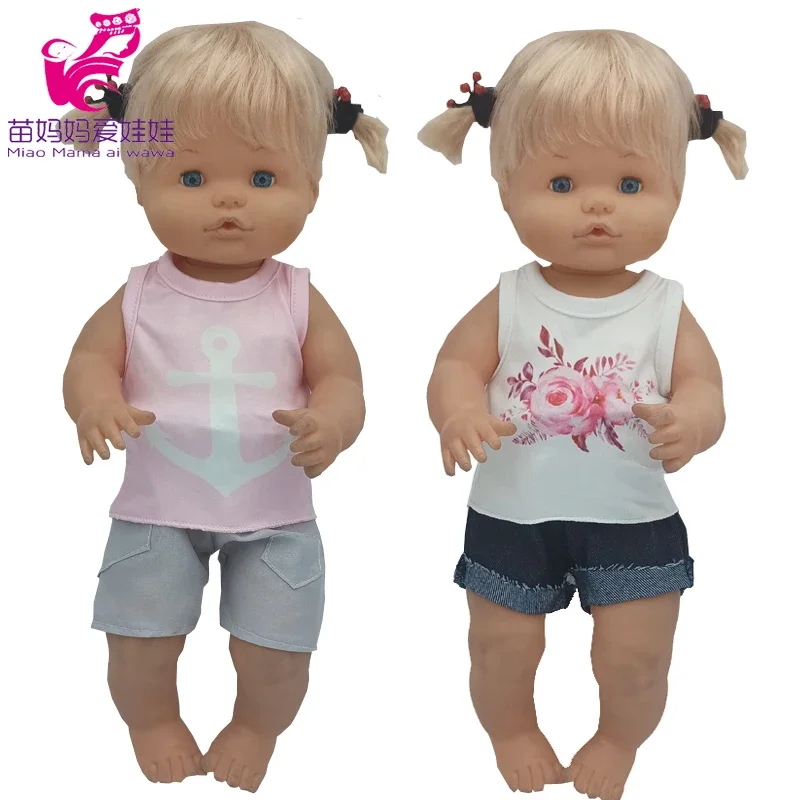 

Nenuco Doll Summer Clothes Ropa Y Su Hermanita 40 Cm Reborn Baby Dolls Clothes Pink Shirt Pants Girl Gift
