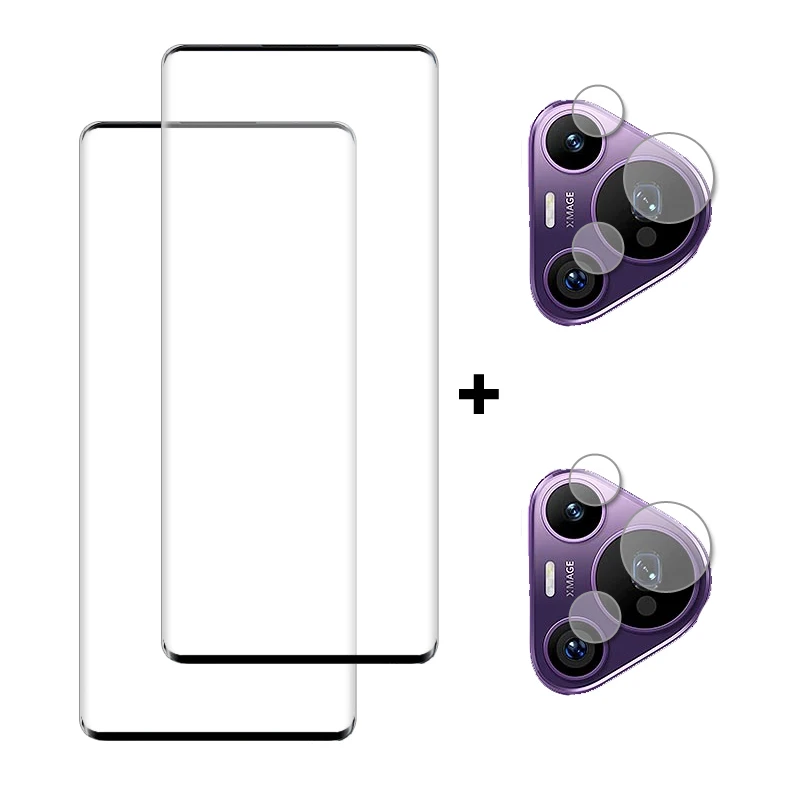Full Cover Tempered Glass Screen Protector with Camera Lens Film