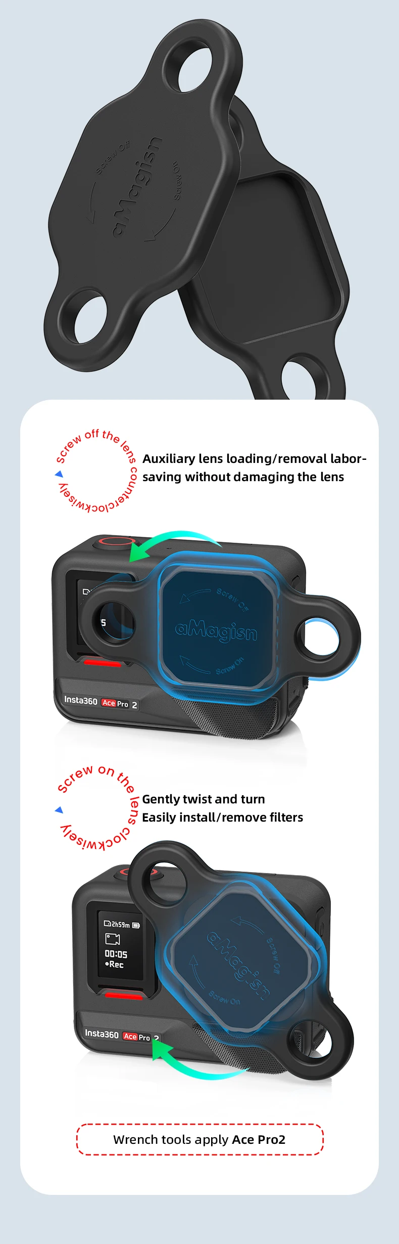 ND-Filterset für Insta 360 Ace Pro 2-Actionkamera MCUV ND8 ND16 ND32 ND64 für Snow Mountain Sunset Fotografie-Zubehör – Detail 5