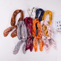 70cm Bandana Head Scarf For Women Fashion Paisley Print Handkerchief Silk Satin Hijab Scarfs Female Square Neck Scarves Dropship 1