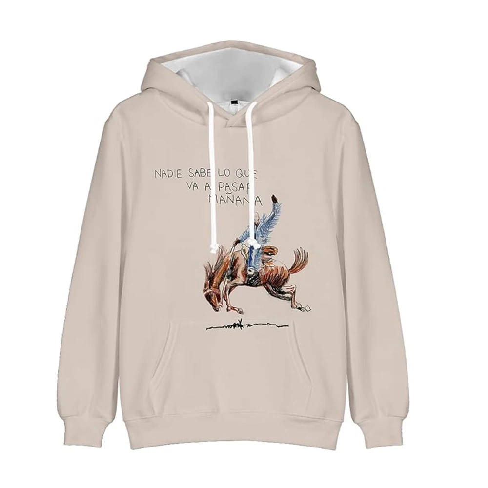 

Bad Bunny Nadie sabe lo que va a pasar mañana Album Merch 3D Hoodie Unisex Hooded Sweatshirt Casual Hip Hop Men Women Streetwear