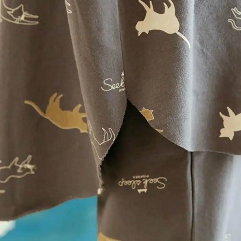 1 Set Long Sleeved Pajamas Sweet And Cute Home Clothes For Spring And Autumn Women's Thin Suit Breathable And Comfortable