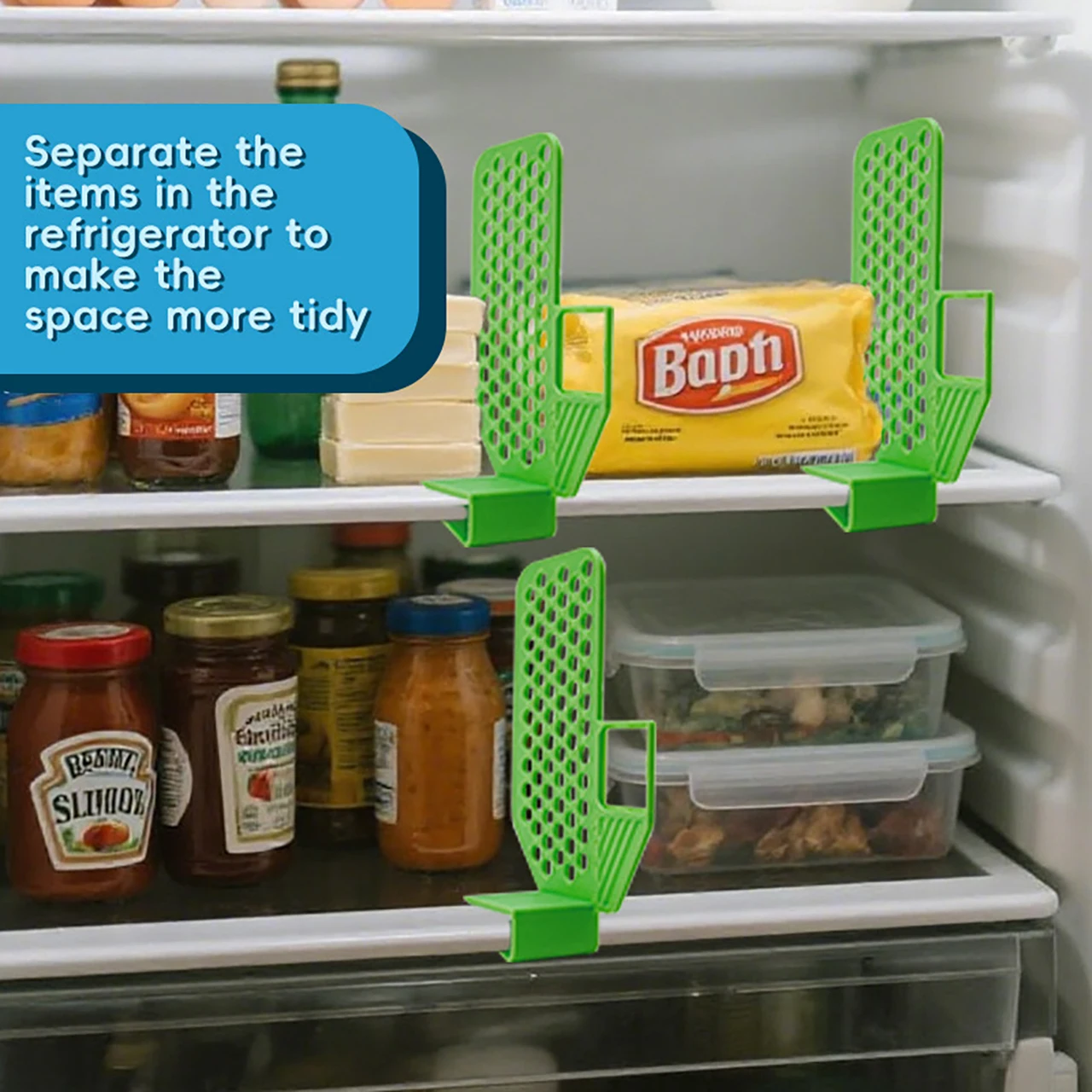 Refrigerator Dividers Fridge Storage Drawer Organizer Separators Adjustable Space Allocator Partition Shelf