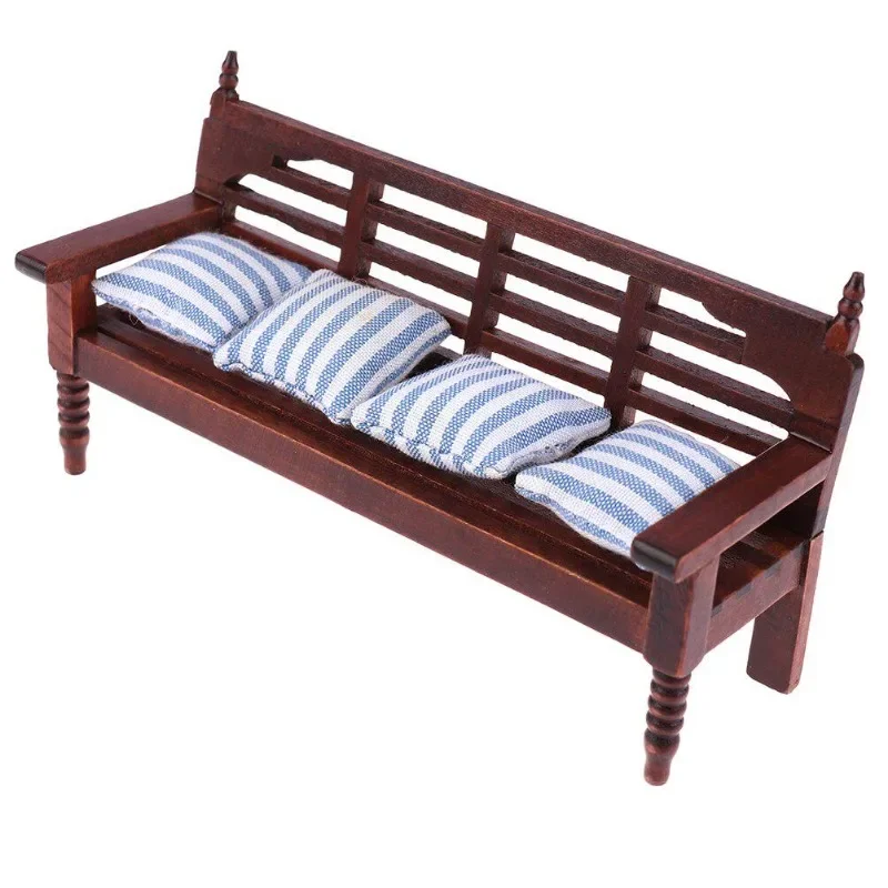 Houten Stoel Strandstoel Bankje Buiten Accessoires Benodigdheden Manuature Houten Bank Decoratieve Tuinbank Slaapbank Straatbank Model 1 12 Bank Poppenhuis Mini Bamboe Boodschappen