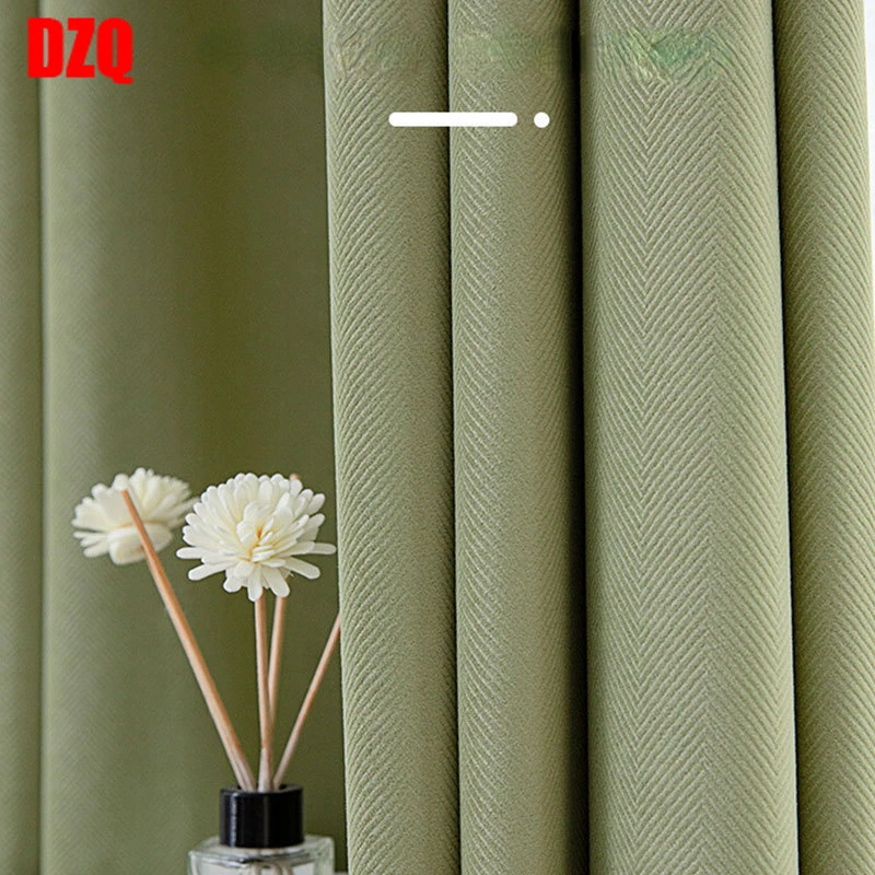 

Pattern Velvet Curtains for Living Dining Room Bedroom Luxury Curtain Cloth Matcha Flannel Drapes Blackout Modern Shading Home