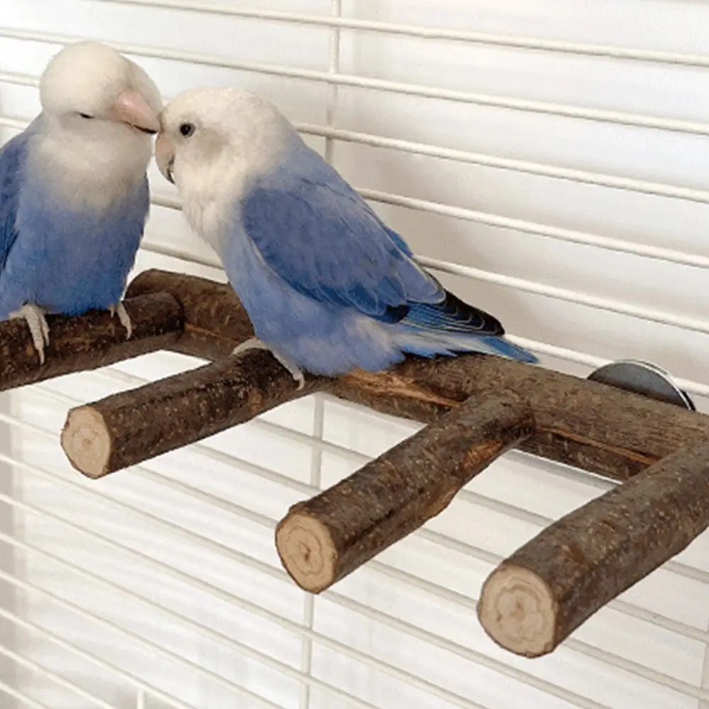 Parrot Bird Perch Bird Wooden Ladder Standing Climbing Chewing Toys For Small Medium Parrots