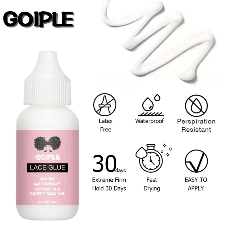 Goiple Extra Hold Lace Wig Glue Remover Waterproof Invisible Bond Adhesive Hair Wax Stick for Wig Edge Control Gel Travel Size