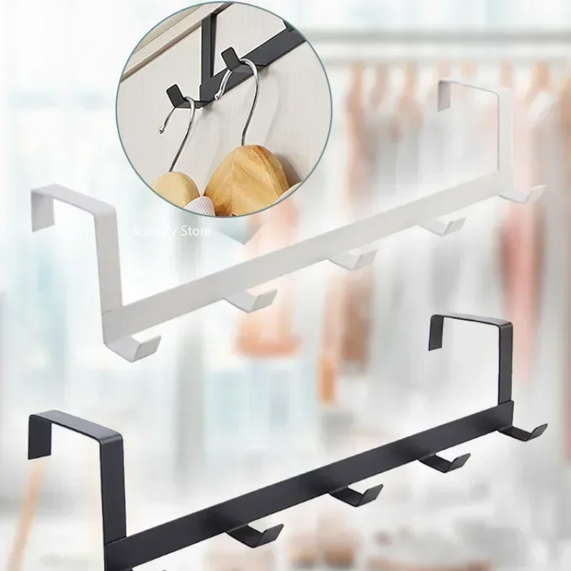 Coat Hook Rack Over Door 5 Hooks Home Organizer Metal Hanging Rack Cloth Coat Hat Hanger Bathroom Kitchen Accessories clothes rack,clothes hook