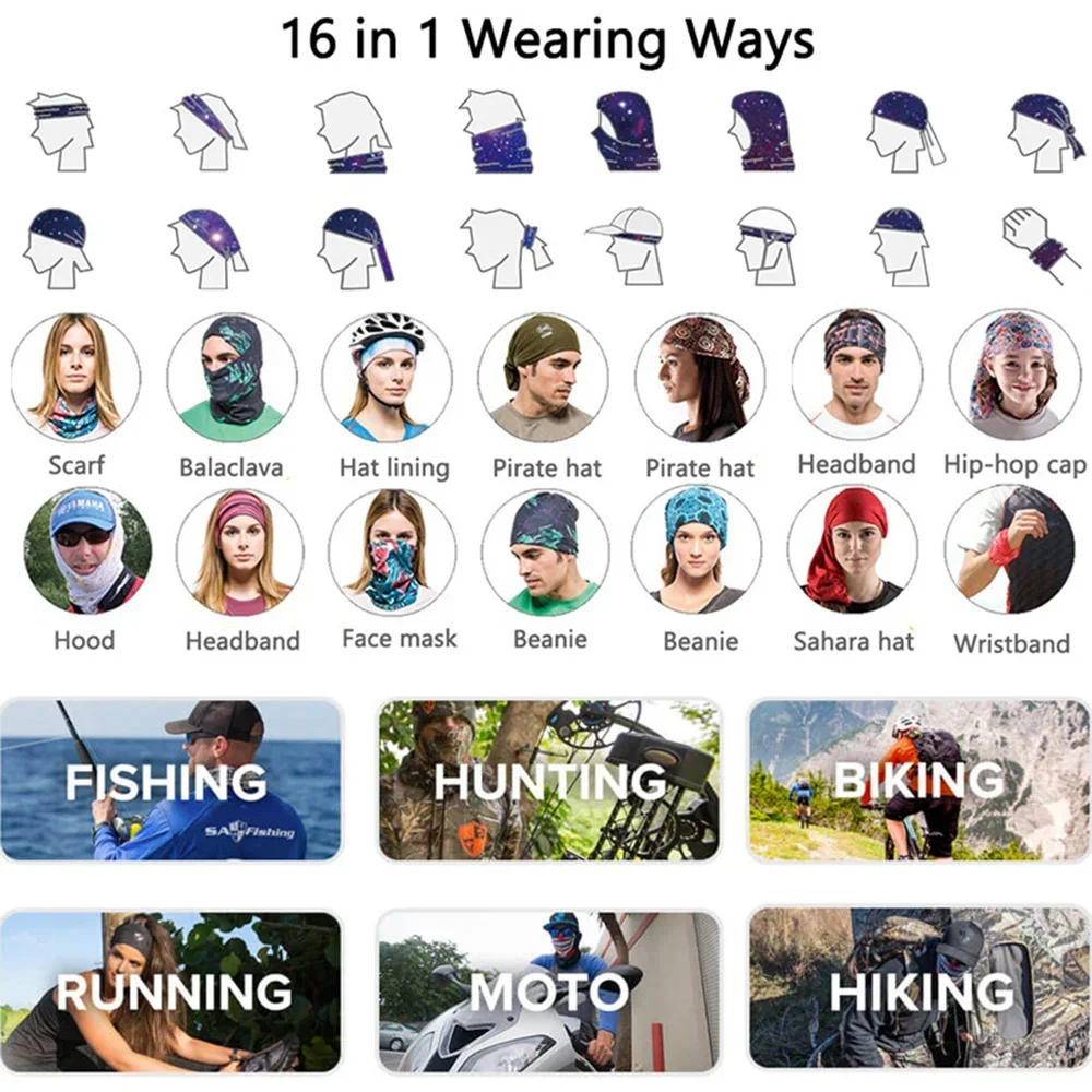 Dyeing Neon Color Bandana Summer Cooling Headwear Women Balaclava Neck Gaiter Cycling Riding Scarf Headwrap Tube Face Cover Mask 6