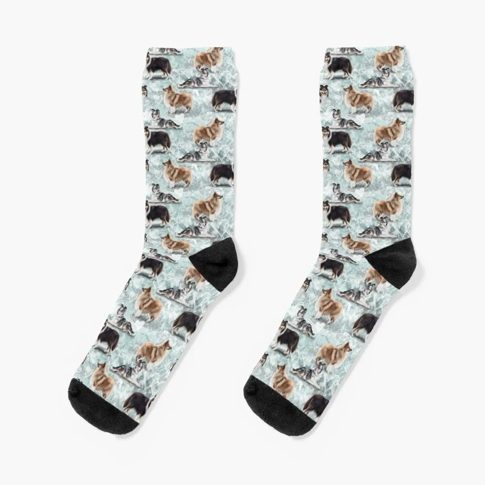 The Shetland Sheepdog Sheltie Socks compression stockings Women Fun socks black socks Men's Socks Women's