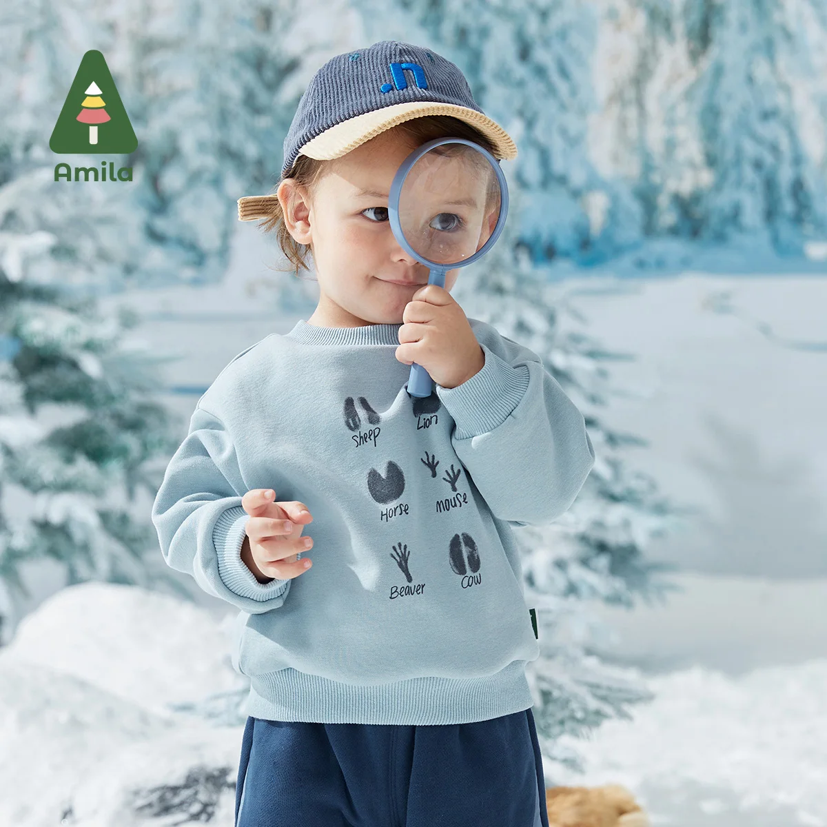 Amila Baby Hoodies Autumn and Winter New Boys Girls Thicken Fashion Cotton Outwear Tops Children Sweatshirts Warm