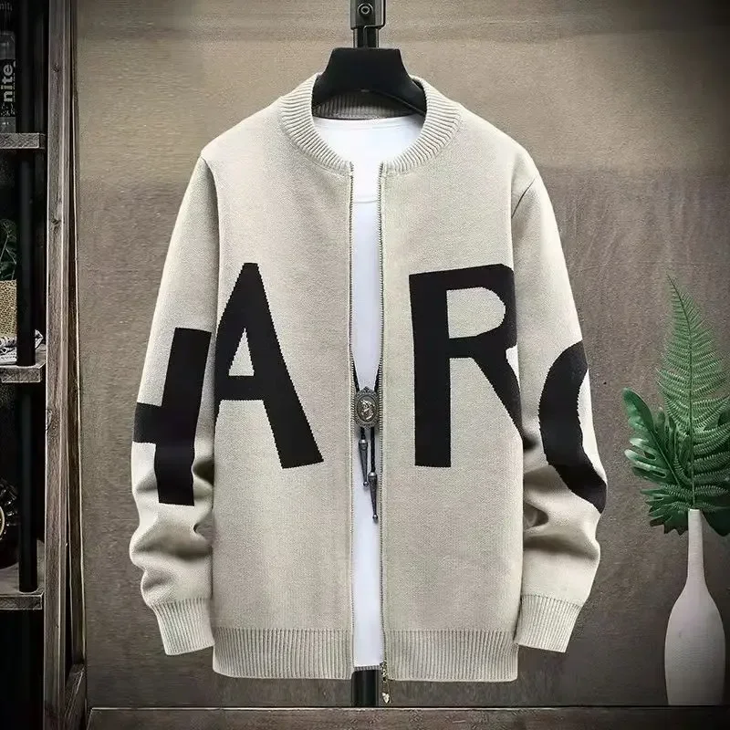 Abbigliamento Uomo Cardigan Con Cerniera Maglioni Lavorati A Maglia Per Uomo Colletto Grafico Zip-Up Lana Golf Prodotti Più Venduti 2023 Overfit A S X