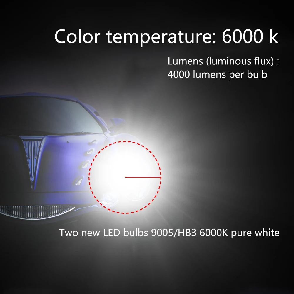 Xenon White 6000K LED Car Headlight Kit Fog Bulb Lamp