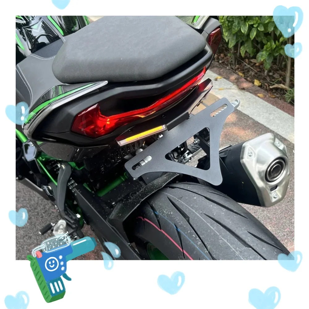 카와사키 Z 900 Z900 z 900 2017-2025 오토바이 테일 프레임 브래킷 LED 번호판 라이트 펜더 제거기용 번호판 홀더