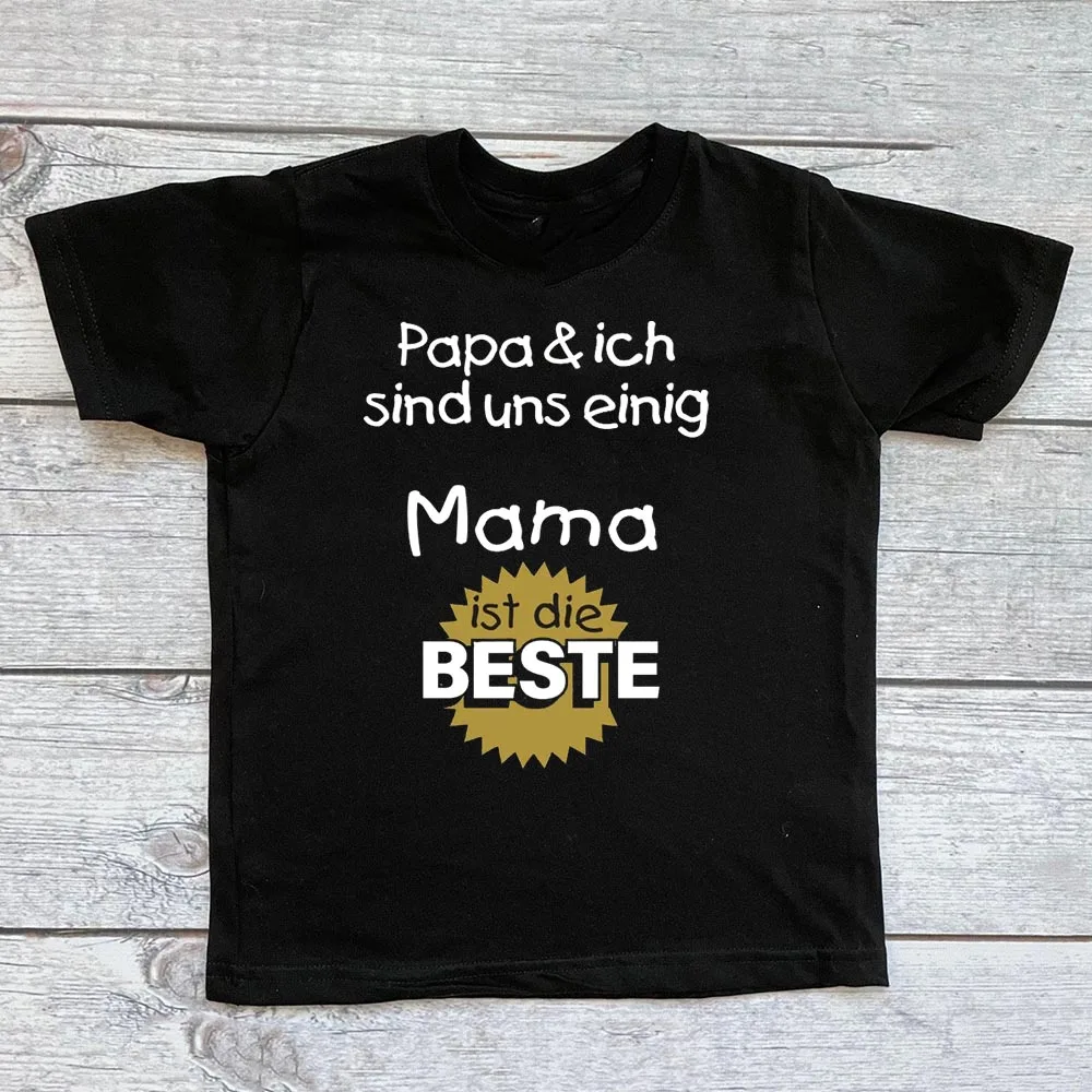 

Daddy & I Agree Mama Is The Best Kids Tshirts Cute Mother's Day Toddler Shirt Unqiue Kids Gifts Boy Girl Short Sleeve Shirts