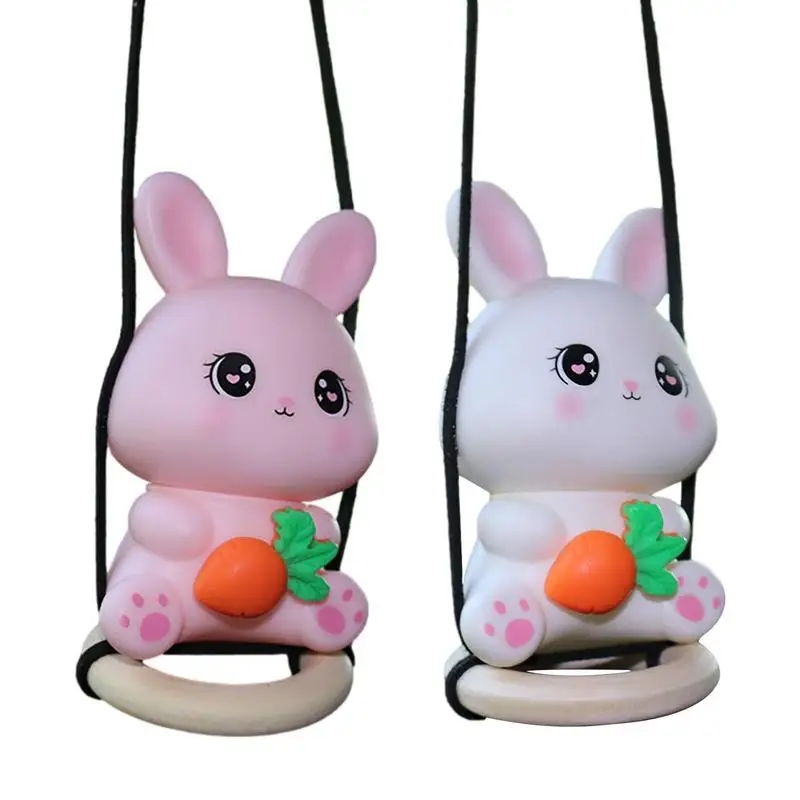 

Кролик украшение для автомобиля милые аниме маленькие украшения для зеркала заднего вида приборная панель кролик качели игрушка аксессуары для украшения интерьера
