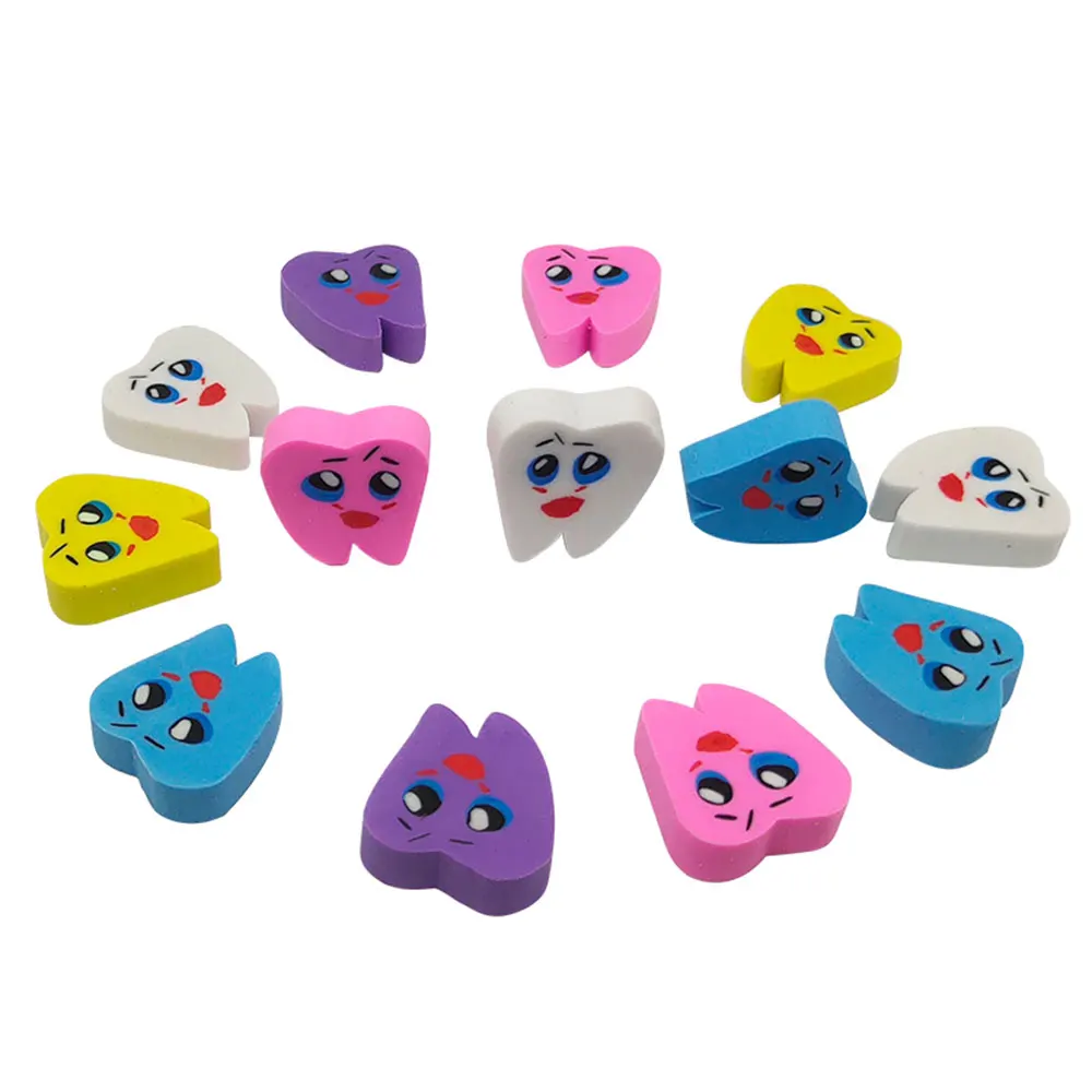 50pcs Molar Shaped Tooth Erasers - Cute Dental Themed Rubber Erasers For Schools & Dental Clinics