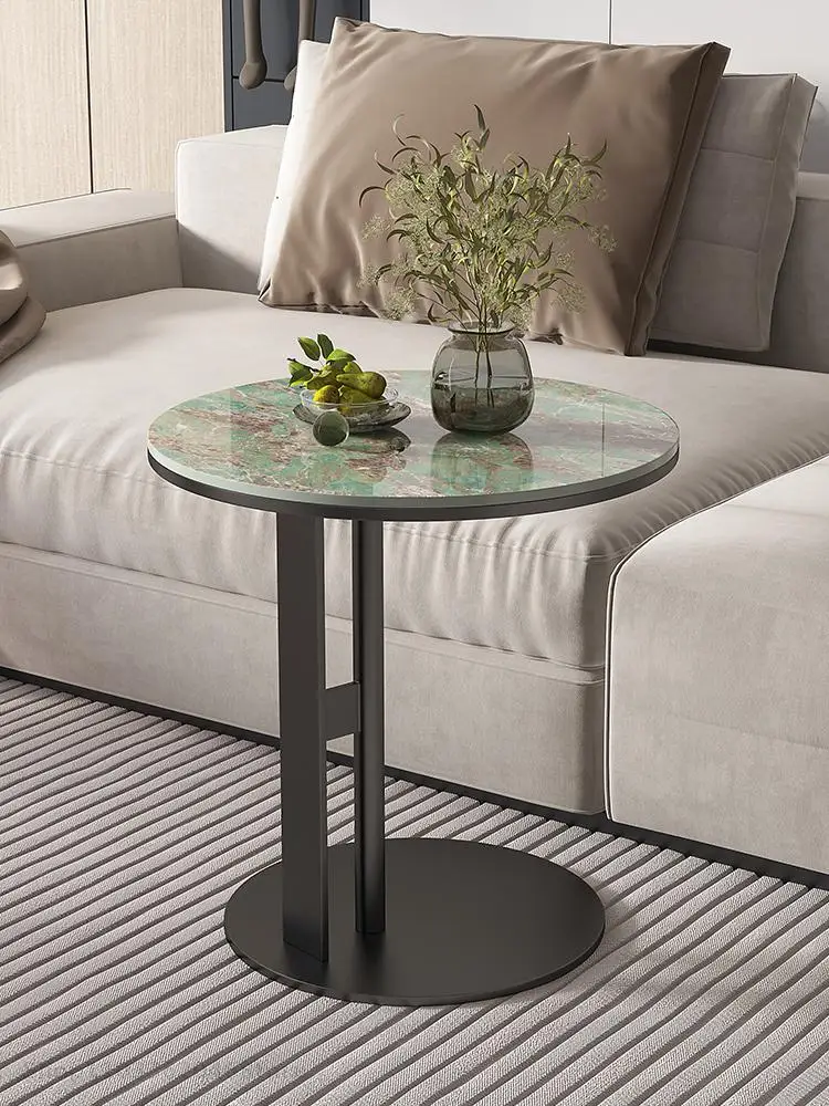 Light Luxury Rock Board Side Table Small Coffee Table Sofa Corner Modern Simple Balcony Tea Small Round