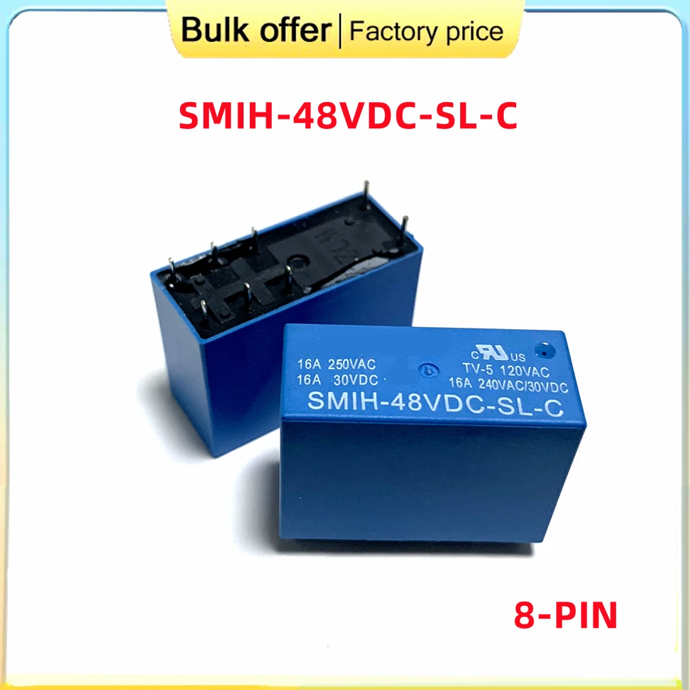 

5PCS/Lot Original SMIH-48VC-SL-C DC48V SMIH-48V-SL-C 16A 8-pin electromagnetic relay