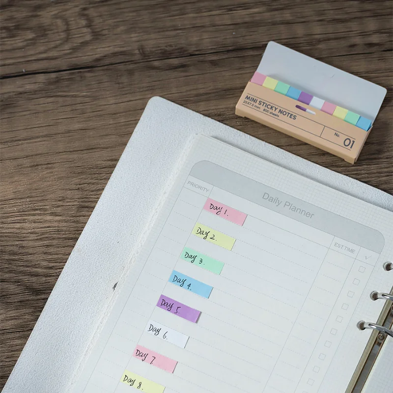 800 sheets of boxed sticky notes, 10 different colored index tabs, self-adhesive page markers, suitable for office and study pur - 4