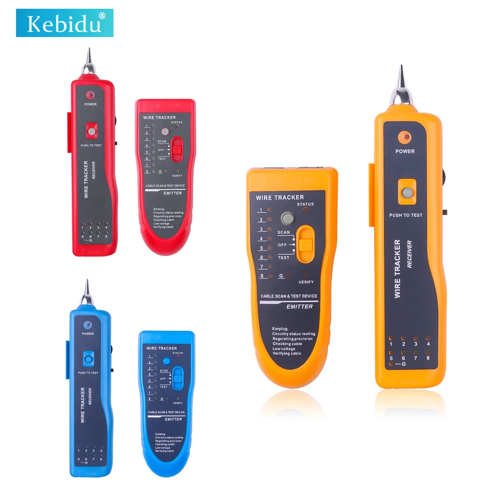 

Kebidumei tester Cat5 Cat6 RJ11 RJ45 Telephone Cable Tracker tool Kit Wire Toner LAN Ethernet Network Cable Detector Line Finder