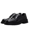 Men's Dress Shoes Square Head Derby Shoes for Men Casual Thick Soled Increased Shoe Genuine Leather Groom's Wedding Oxford Shoes