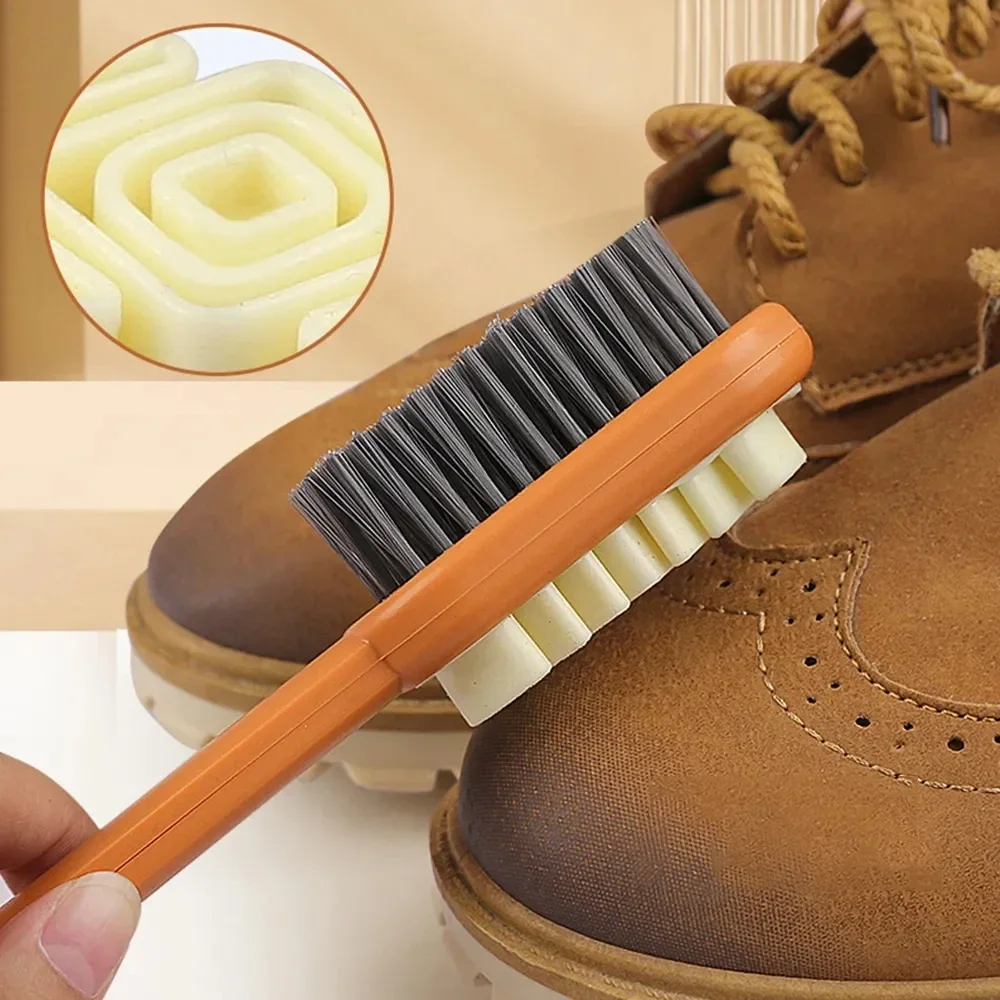 

Double-Sided Long Handle Suede Cleaning Brush Shoe Brush Sneakers Cleaner Shoes Stain Dust Boot Stain Removal Rubber Brush