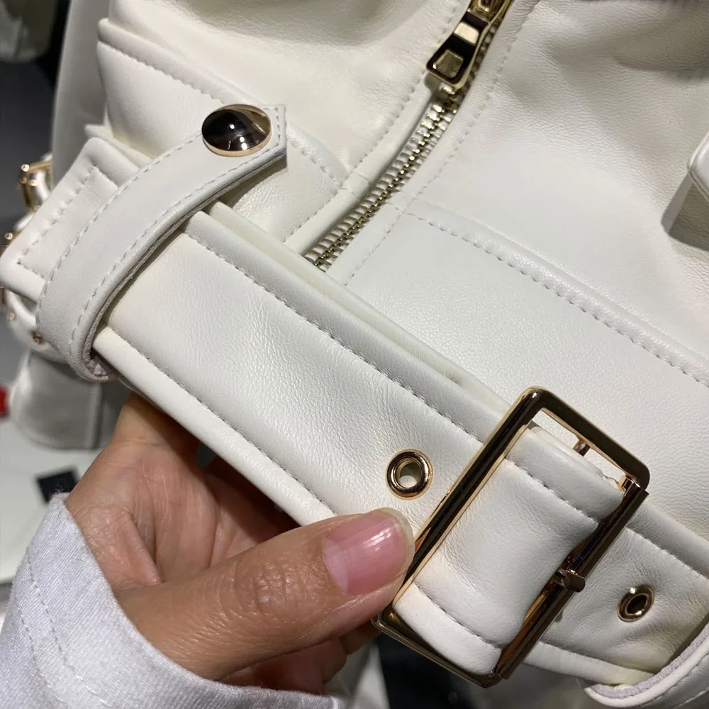 Belt Leather Jacket Image 8