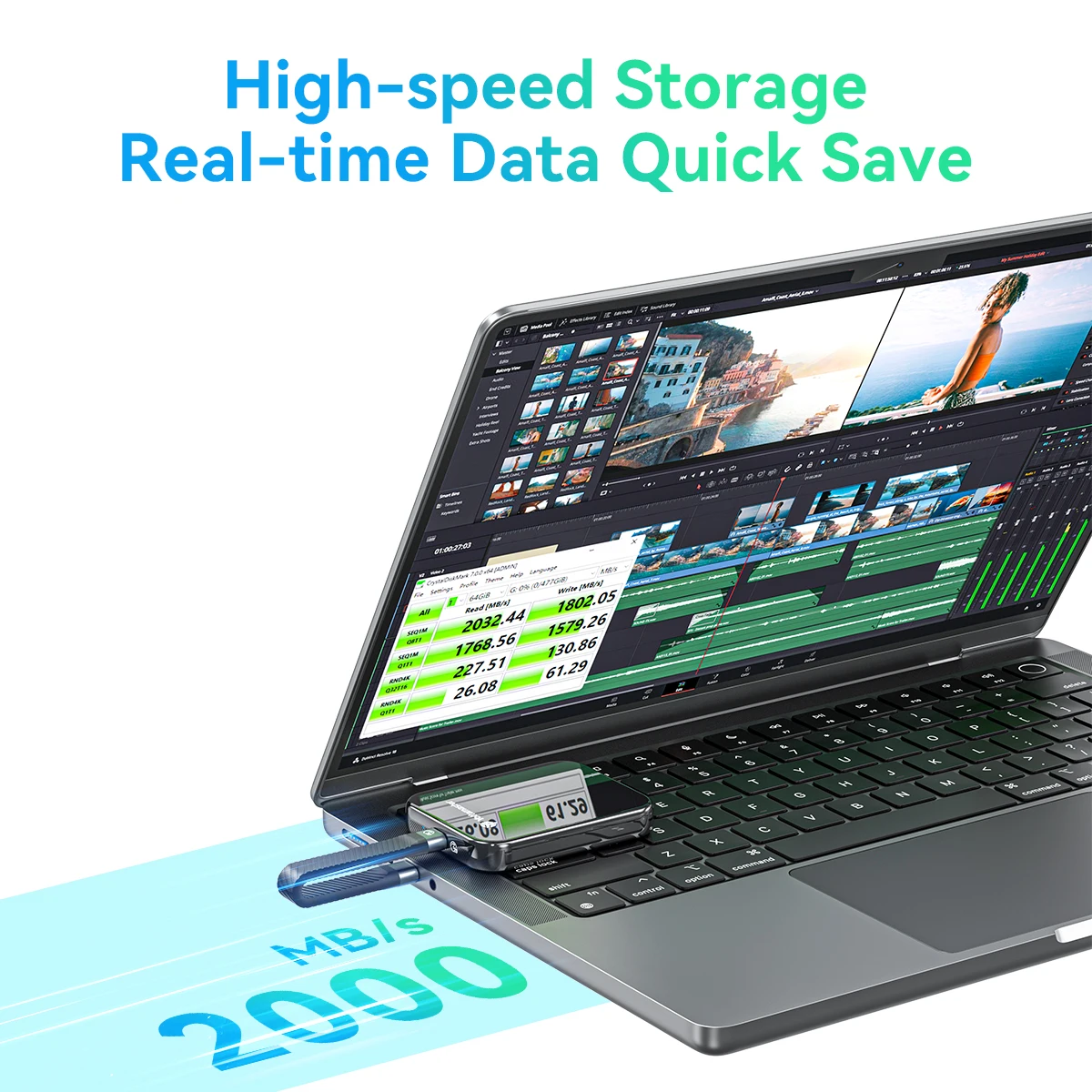 Yottamaster 20Gbps Portable SSD External Solid State Drive 2TB 1TB Hard Disk USB 3.2 Gen2 HD Type C 2000MB/s PSSD for PC Laptop