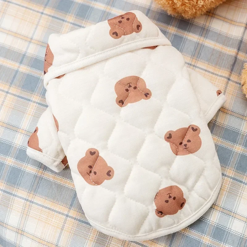 

Cartoon Bear Coat Jacket Pet Clothing Cute Print for Small Dogs Clothes Warm Fashion Autumn Winter Girl Yorkies Ropa Para Perro