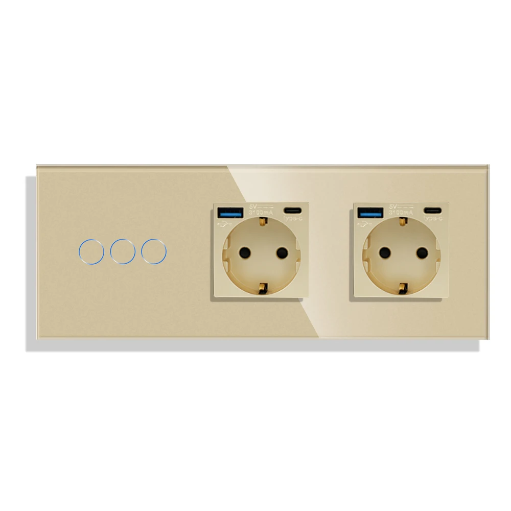 3gang 2Type-C Socket