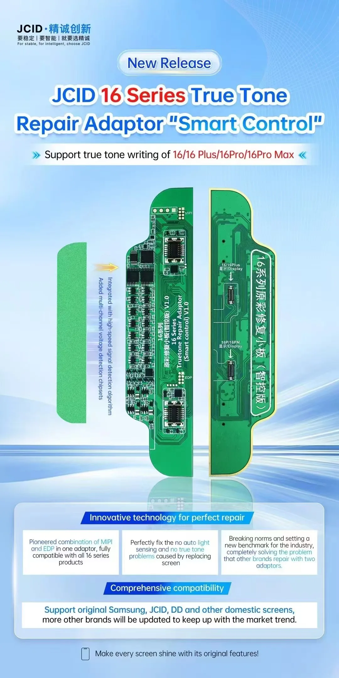 JCID True Tone Repair Board For iP7 8 11 12 13 14 15 16 Pro Max
