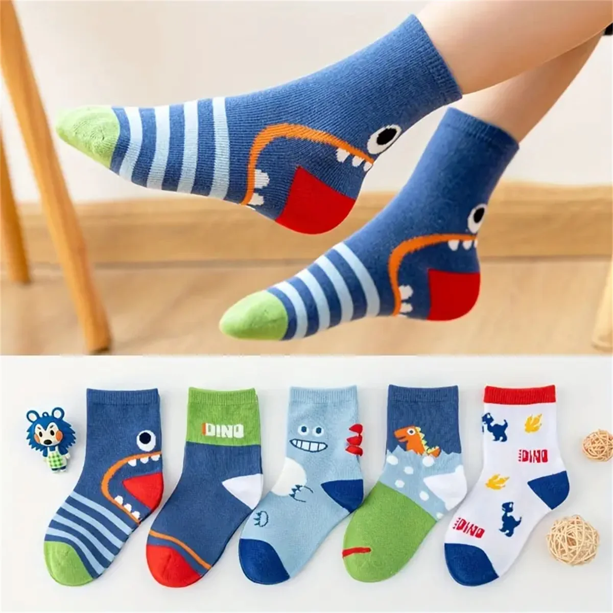 Lustige Socken 5er Pack - Mit Schleifen-Stickerei Für Damen