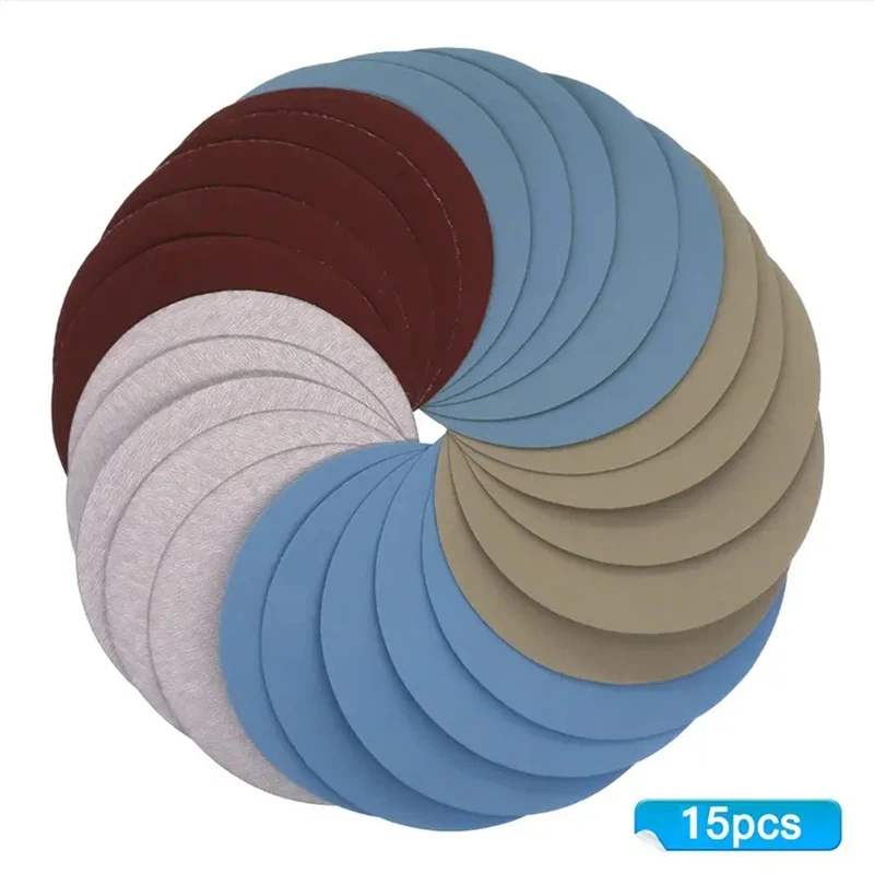 Sanding Discs Sandpaper Round Disk 15PCS 125mm Grit 1000 2000 3000 4000 5000
