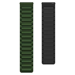 Silicone Magnetic Replacement Strap - Sports 22mm Wristband Accessory for 22mm (Green Black)