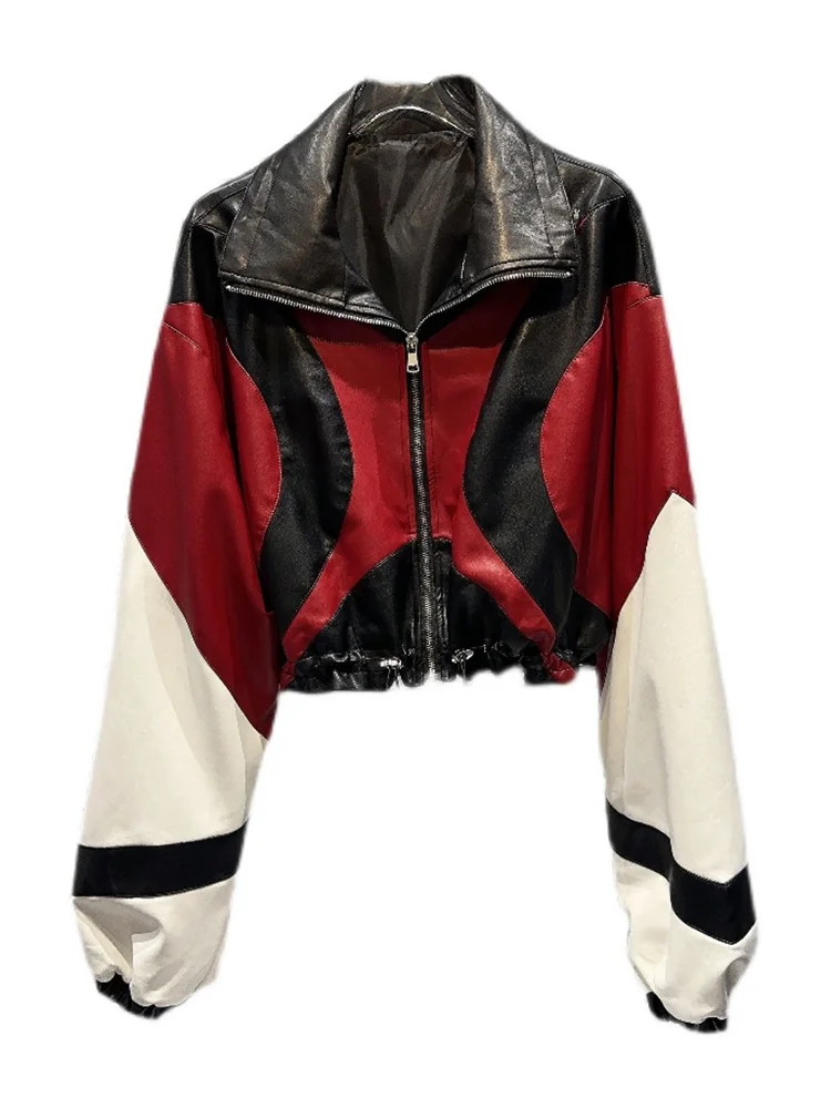 Giacca da biker in pelle effetto patchwork - Abbigliamento 1ABEIJ