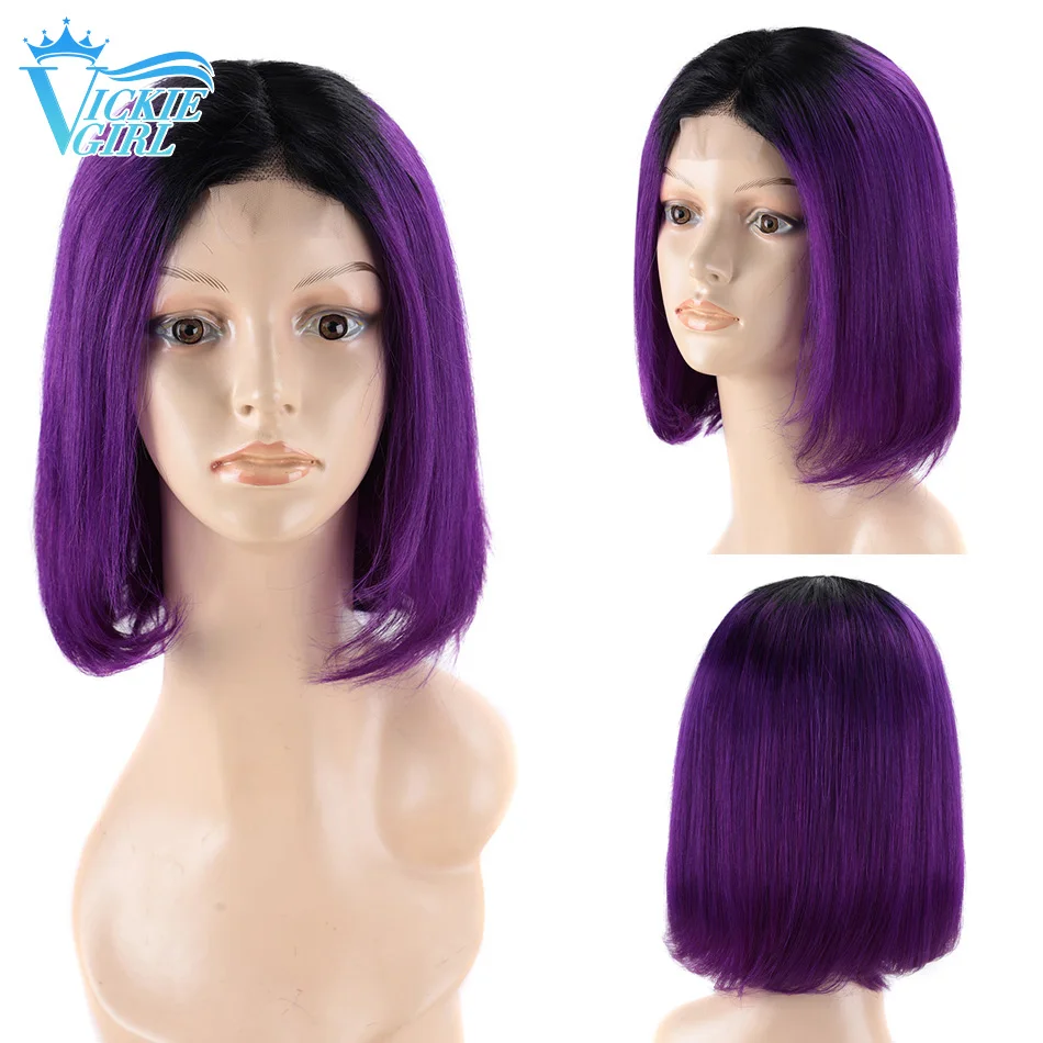 Short Straight Bob Lace Front Human Hair Wigs Natural Brazilian Pre-Plucked Human Hair2x4 Lace Front Wig For Women