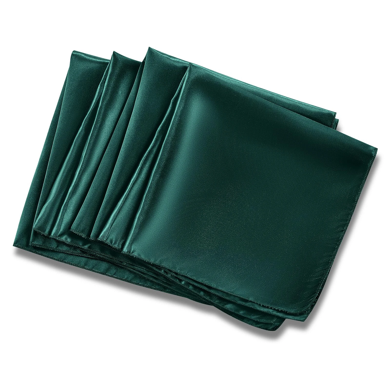 24PCS 30x30cm Wedding Dark Green Satin Napkin Wholesale Soft Table Napkins for Romantic Christmas Party Dinner Table Decoration 4