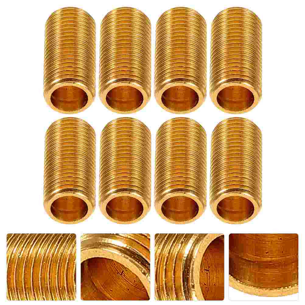 

8 Pcs Brass Dental Tube Lamp Pipe Adapter Rod Connector Full Teeth Threaded Copper