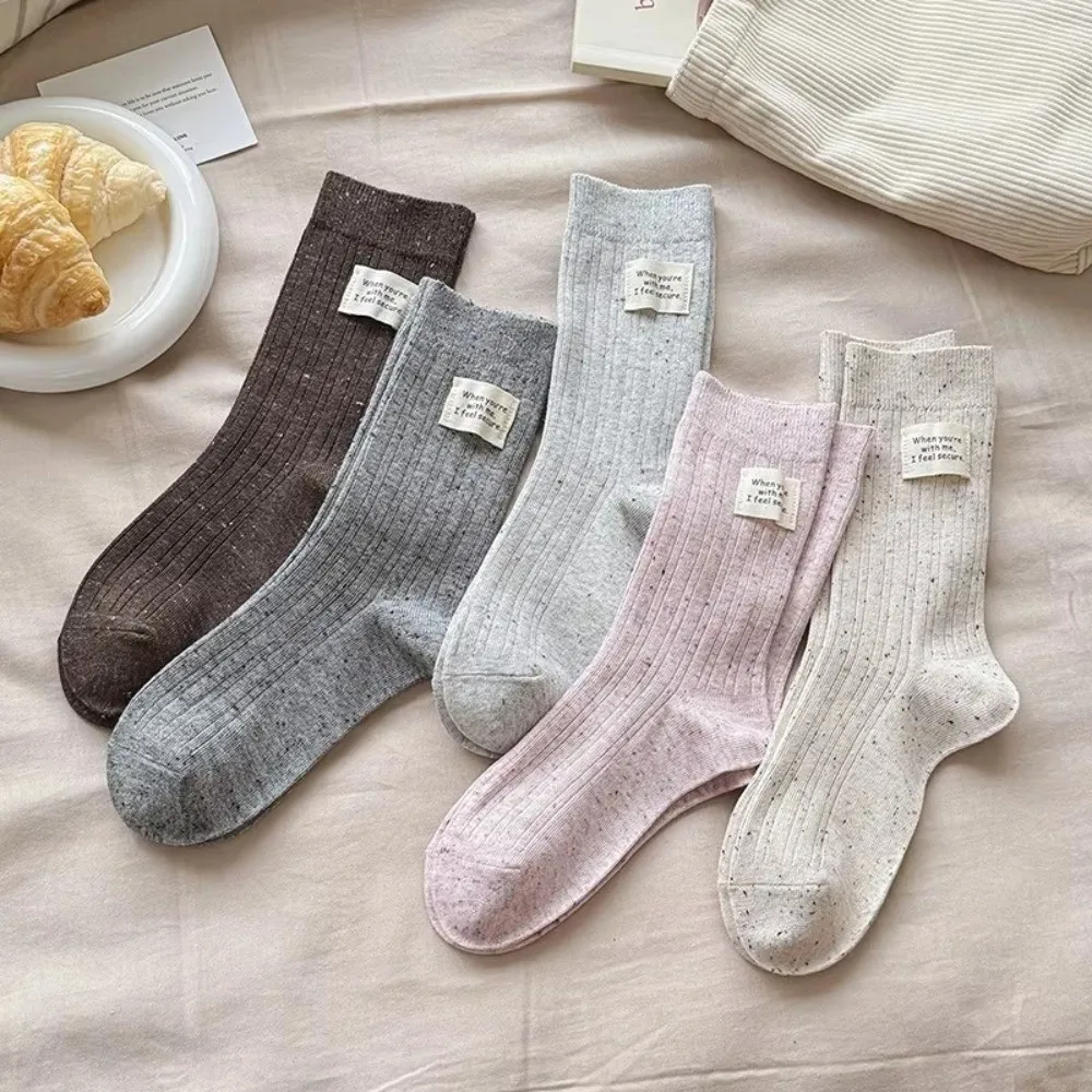 Breathable Cotton Crew Socks for Women Korean Style
