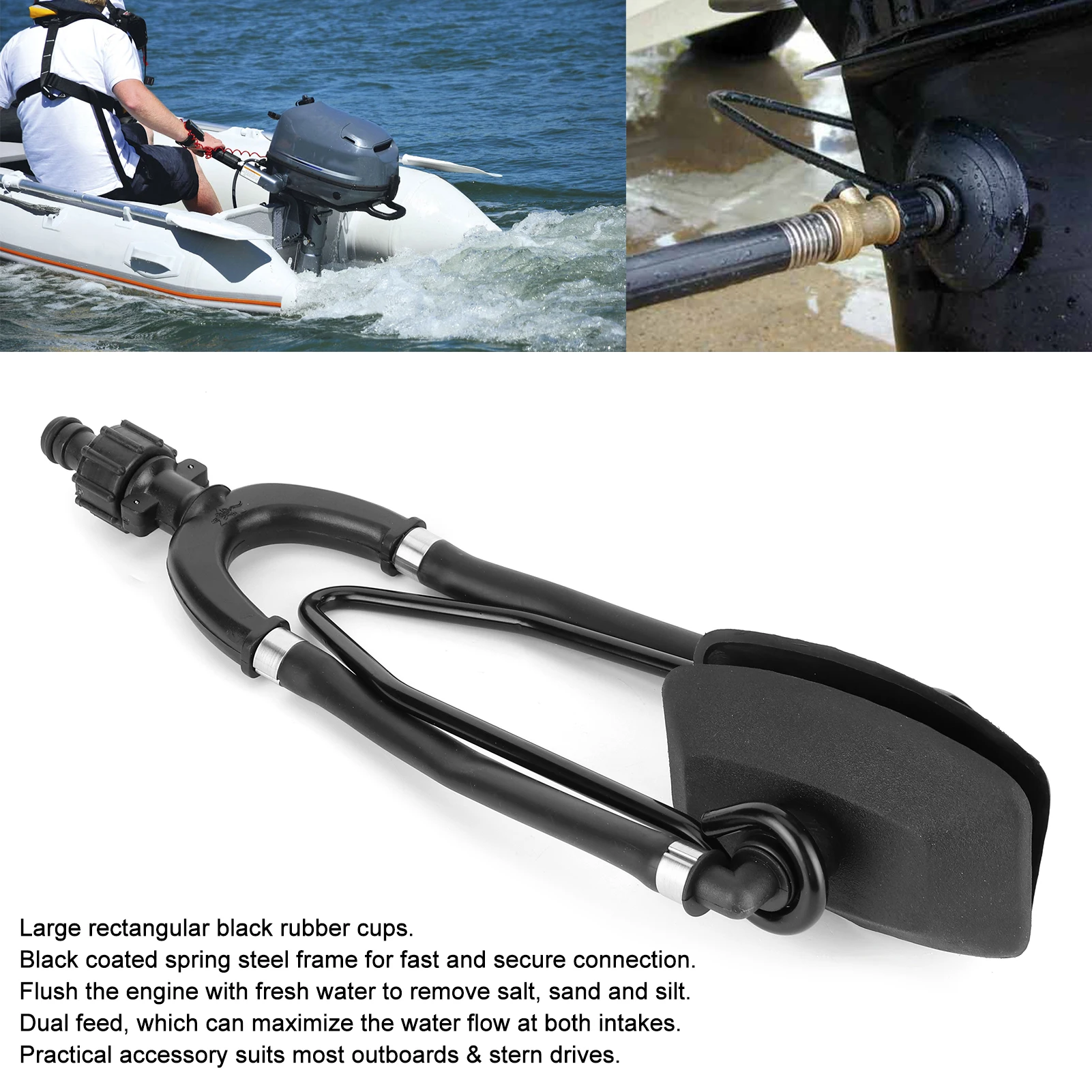 Outboard Motor Water Flusher Outboard Motor Water Flusher For Boats Flush Away Sand Salt Motor Flusher For Marine Boats Large Rectangular Ear Muffs outboard motor water flusher