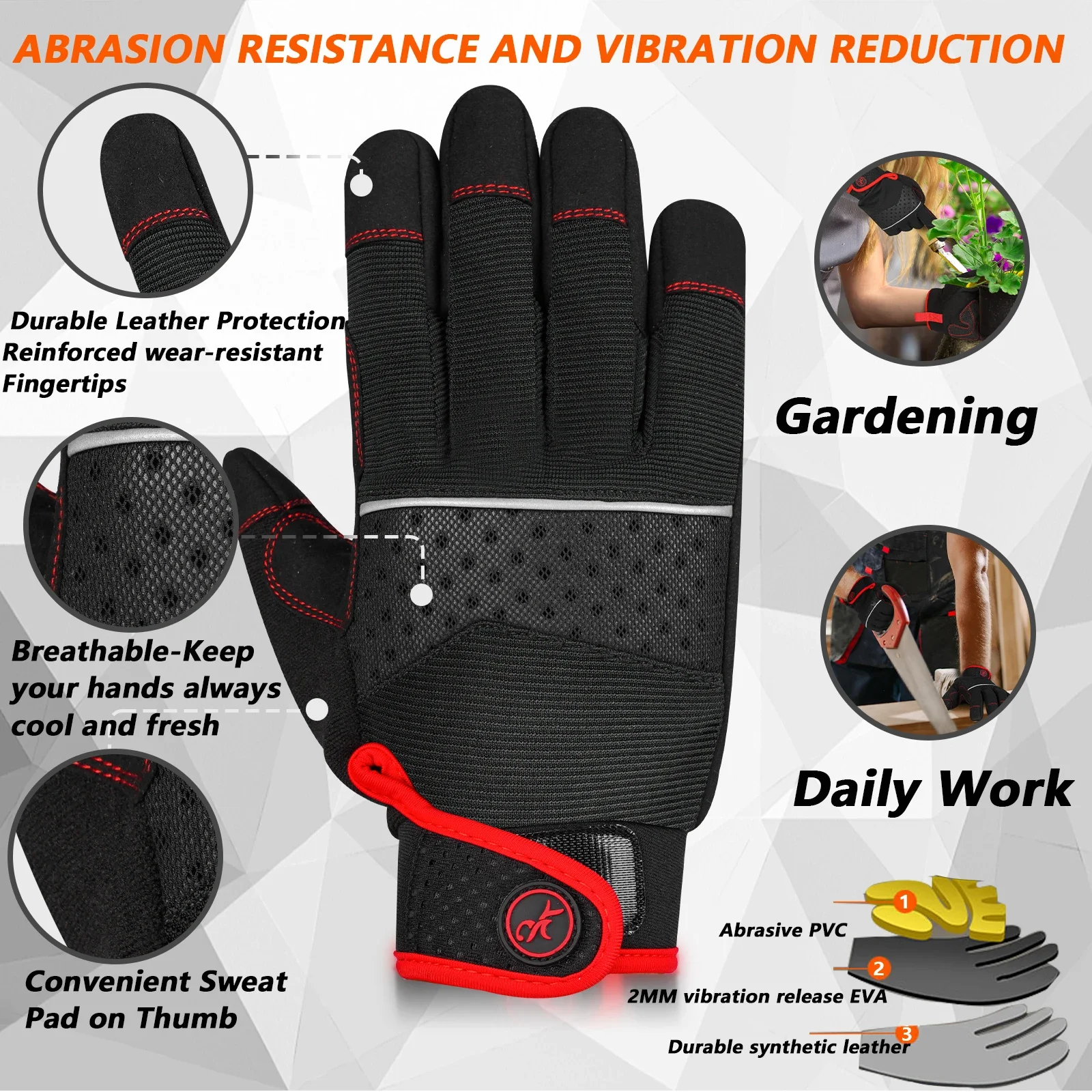 Mechanic Work Gloves for Men Safety Working Gloves TouchScreen work gloves protective gloves