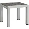 Outdoor Patio Furniture Set Aluminum Weather-Resistant Shore Collection Armchairs Side Table Grey 4